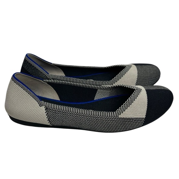 ROTHY'S The Flat Round Cap Toe Slip on Shoes Retired Black Buffalo Plaid - Picture 5 of 9